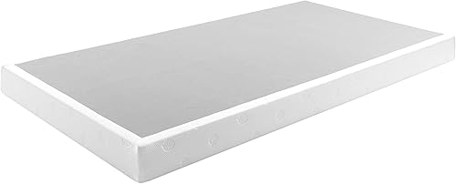 Miniatura 9 de Panana Base de cama de metal de 5 pulgadas, acero resistente con funda de tela, base de colchón, marco de madera, fácil montaje, tamaño Queen, color