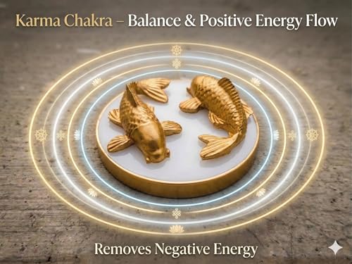 Image of Koi Fish Karma Chakra Selenite Plate with 2 Golden Koi Fish for Wealth and Good Luck | Natural Selenite Energy Charging Plate for Vastu Feng Shui Spiritual Home Decor Gift
