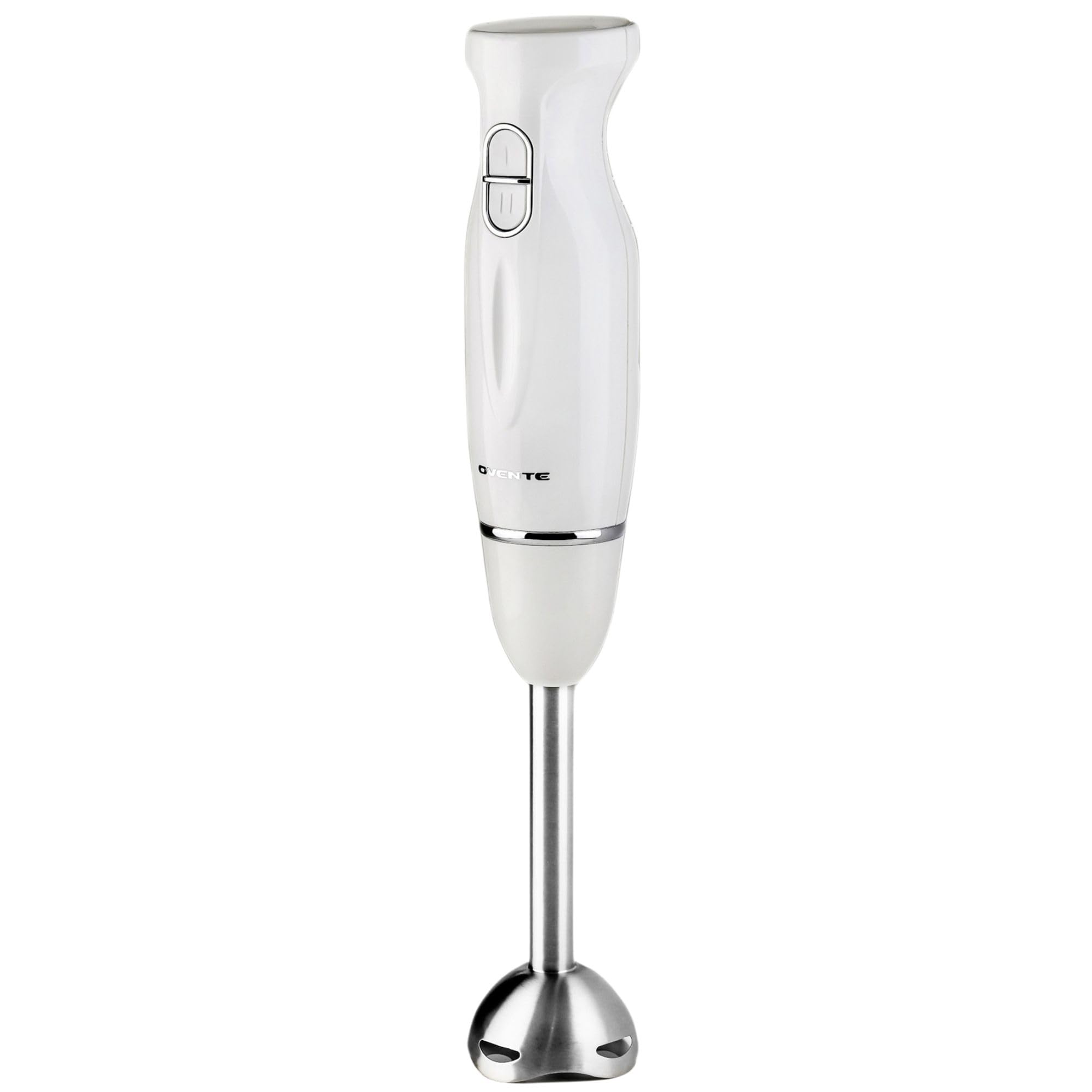 OVENTE Immersion Hand Blender, 300W Electric Handheld Portable Stick Mixer with 2 Mixing Speed and Stainless Steel Blades for Effortless Blending Smoothies, Shakes, Puree or Baby Food, White HS560W