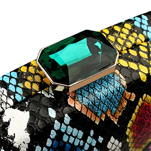 Image of Gets Multicolor Snakeskin Purse for Women Box Evening Bag Green Snakeskin Clutch Handbag Party Wedding