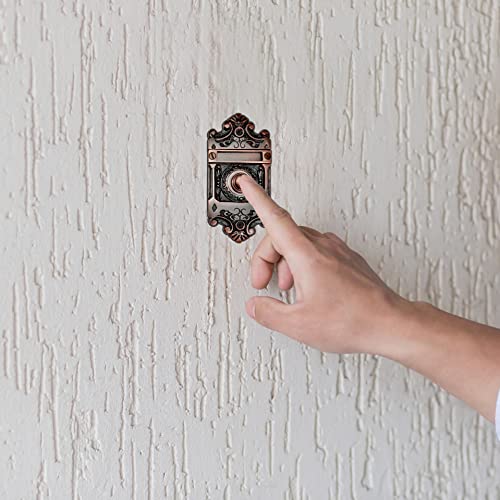 Akatva Decorative Doorbell Button – Finest Quality Bell Push Button – Easy To Install Calling Bell Button – Vintage Décor Doorbell Button Finely Hand Crafted - Doorbell Wired - Antique Copper Finish #TOP3