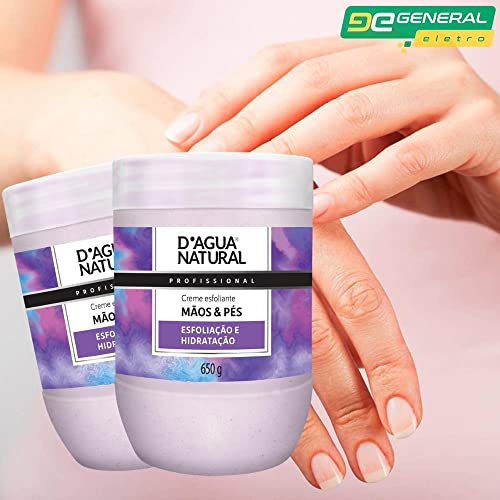 Creme Esfoliante Mãos e Pés, D'agua Natural, 650 g