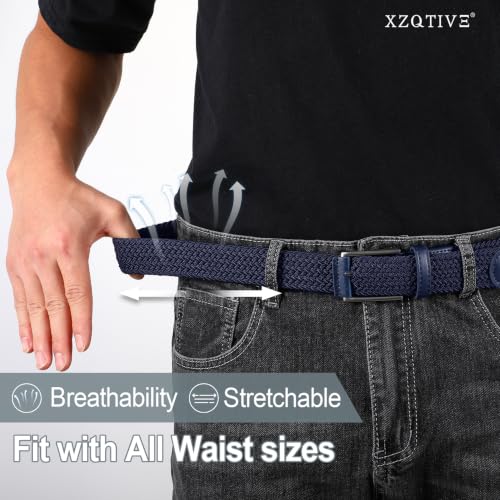 Image of XZQTIVE Braided Stretch Belt Mens Gift Elastic Woven Belt for Golf Casual Pants Shirts Jeans