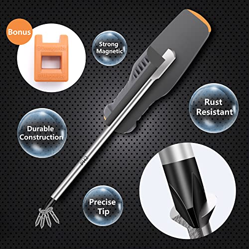 Mulwark Strong Magnetic Tip Screwdriver Set, Precision & Stubby & Angled Offset Screw Driver, Pick & Hook Kit| Roll Bag| Torx Star Phillips Flat Square Head Driversets #TOP2