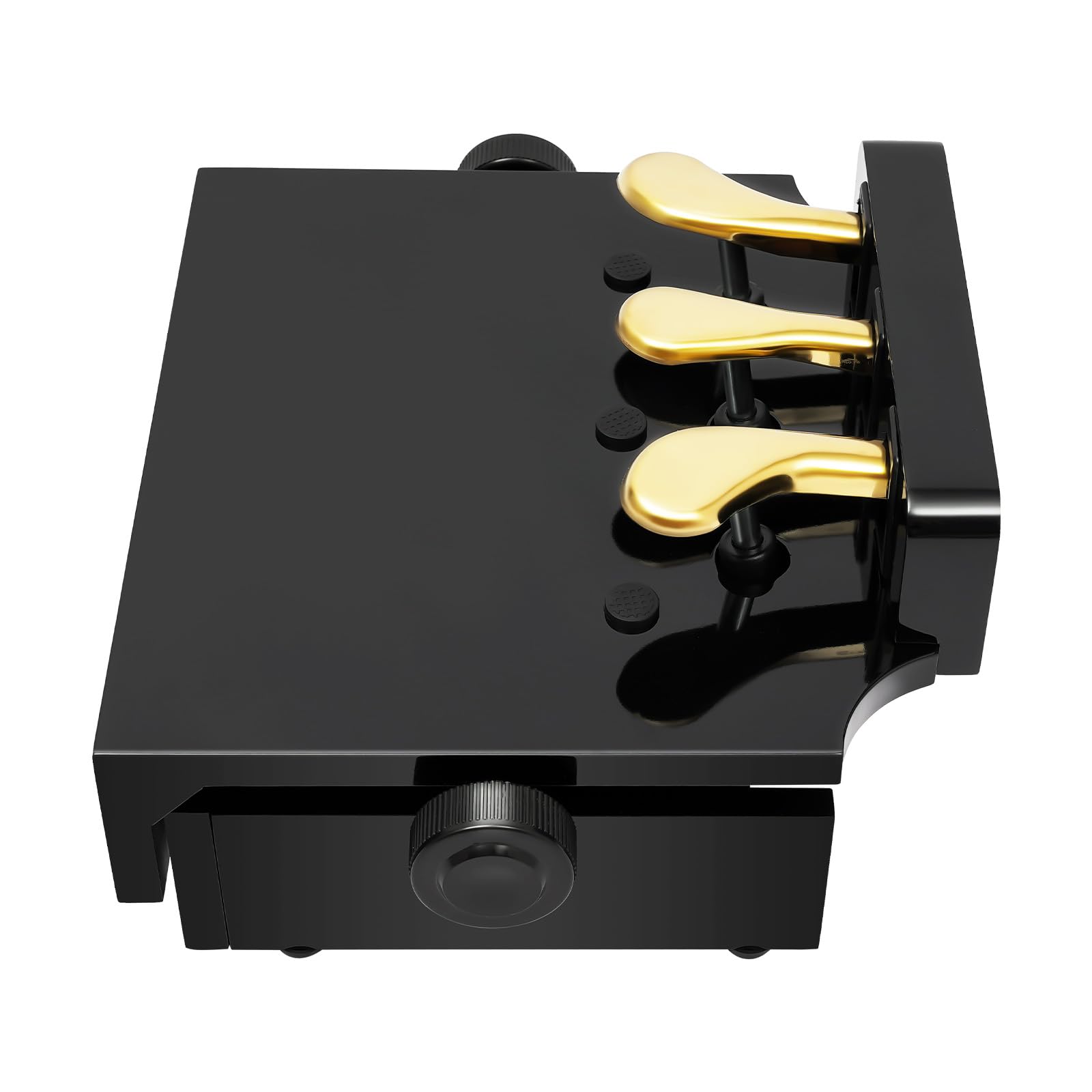 Klavier Pedal Extender, Schwarz 110KG Tragfähigkeit 13.5–23CM Höhenverstellbar Geräuscharme Pedalerhöhung Pedalschemel mit 3 Pedale für Kinder Alter Von 4 bis 12 Jahren Elektrische Akustische