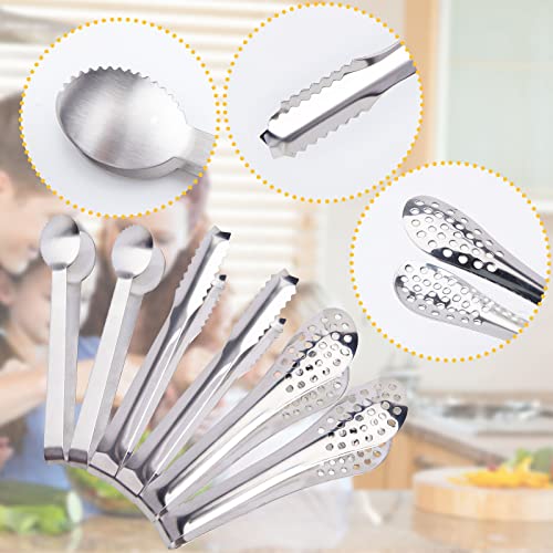 Shindel 12Pcs Premium Small Serving Tongs, Stainless Steel Food Tong Serving Tongs Buffet Tongs, Serving Variety Of Foods #TOP2
