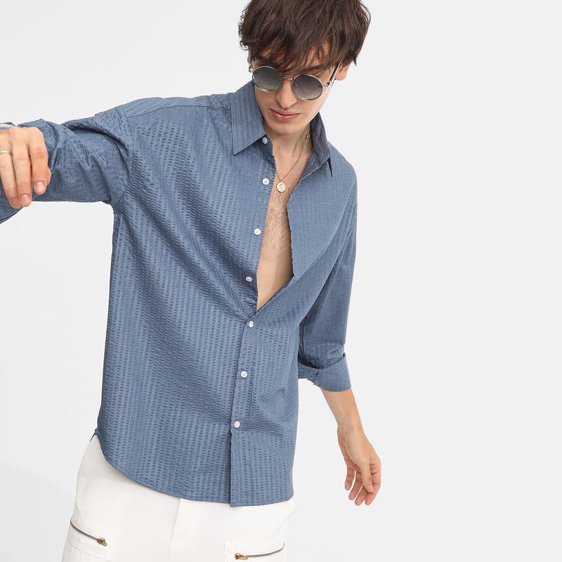 Image of CAHOOT Men's Tartan Plaid Shirt for Casual Wear | Spread Collar | Long Sleeve | Button Closure | Shirt Crafted with Comfort Fit for Everyday Wear