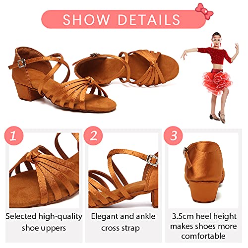 YKXLM Bambina Scarpe da Ballo Latino Americano
