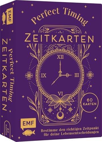 Kartenbox: Perfect Timing – Zeitkarten: Bestimme den richtigen Zeitpunkt für deine Lebensentscheidungen | 60 liebevoll gestaltete Karten mit Anleitung