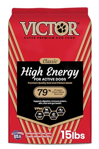 Image of VICTOR High Energy Dry Dog Food - Gluten Free Active Canine Kibble, 15 lb | Super Premium Dog Food, Beef and Chicken Meal Proteins, For Sporting and Active Dogs, All Breeds and All Life Stages, 15lbs