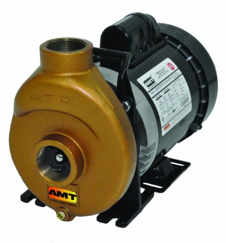 AMT Pump 388F-97 Inline Centrifugal Pump, Bronze, 1/2 HP, 1 Phase, 115/230V, Curve A, 1-1/2' NPT Female Suction & Discharge Ports