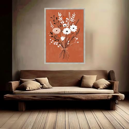 Toile rustique bouquet de fleurs pour illuminer un mur sombre sans éclat - 4