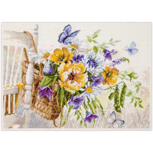 Broderie point de croix Zweigart panier d'été kit anti stress