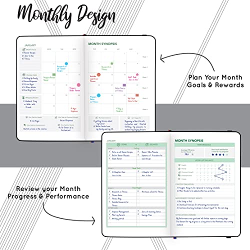 Image of PLANNER STAR 2022 Dated (Jan 2022 - Jan 2023) Monthly & Weekly Life Planner| A5 Size | Organizer, Journal | Plan for Time Management, Productivity & Positivity (Black)