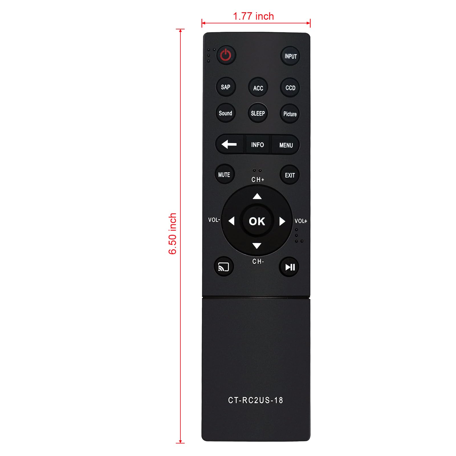 Amazon.com: CT-RC2US-18 Replaced Remote fit for Toshiba Smart 4K