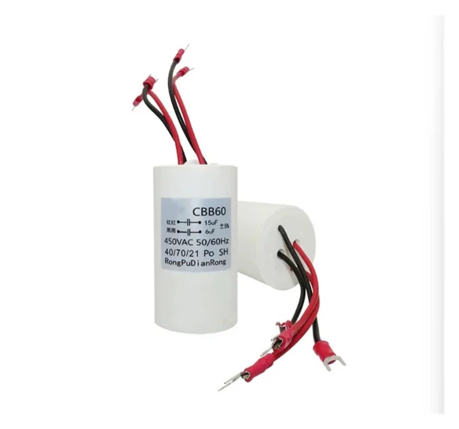 LEOTNNDQ 1PCS 6UF+15UF CBB60 four wire dual capacitor 450V