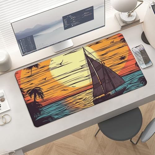 Protector de escritorio Sunset y Velero 30x60 cm no deslizable miniatura 6