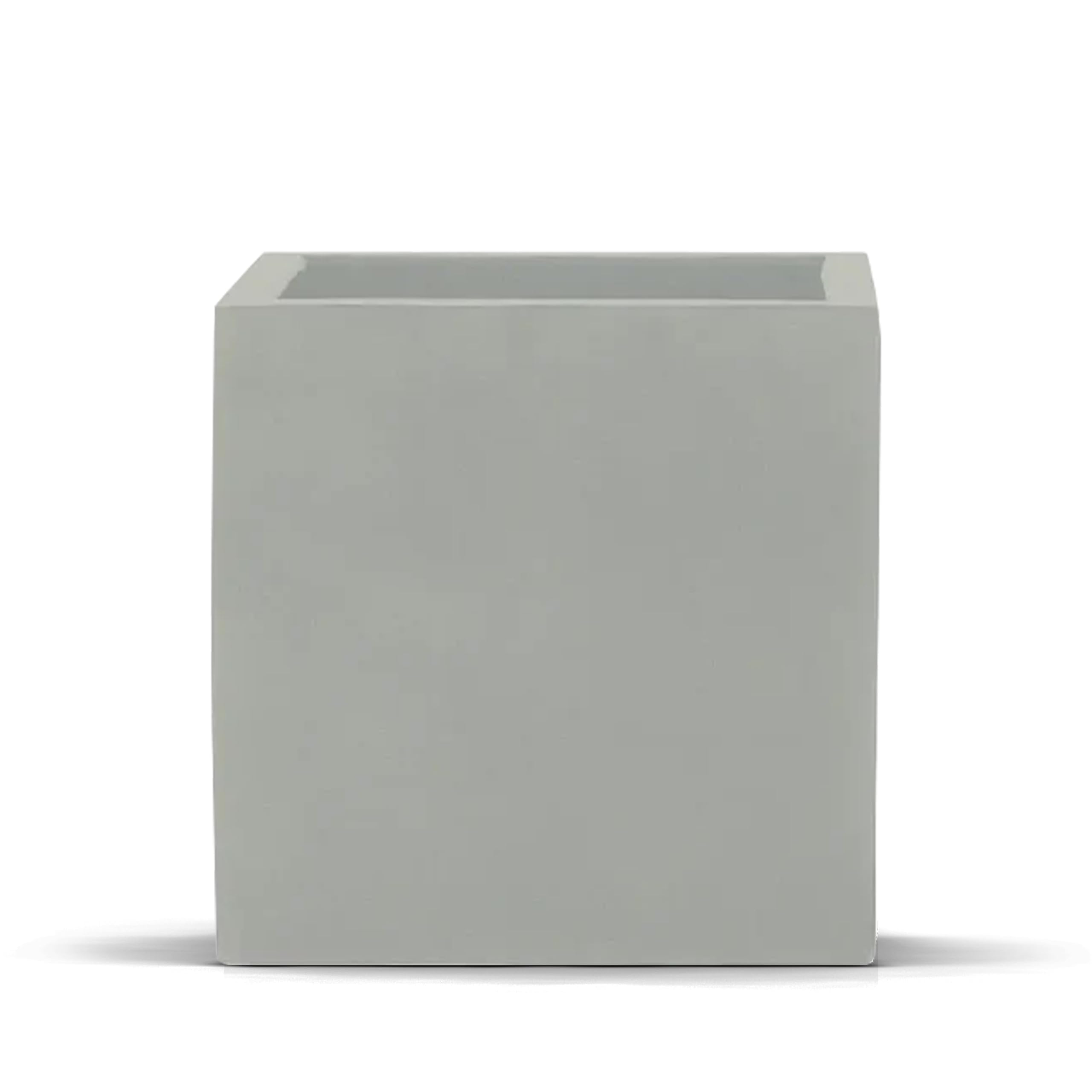 amei Der Kubische Pflanzkübel aus Fiberglas (Grau 42 x 42 x 42 cm) – Blumenkübel in geometrischer Optik – Handgefertigter Pflanzenkübel aus Stonefiber – UV-beständig und frostfest