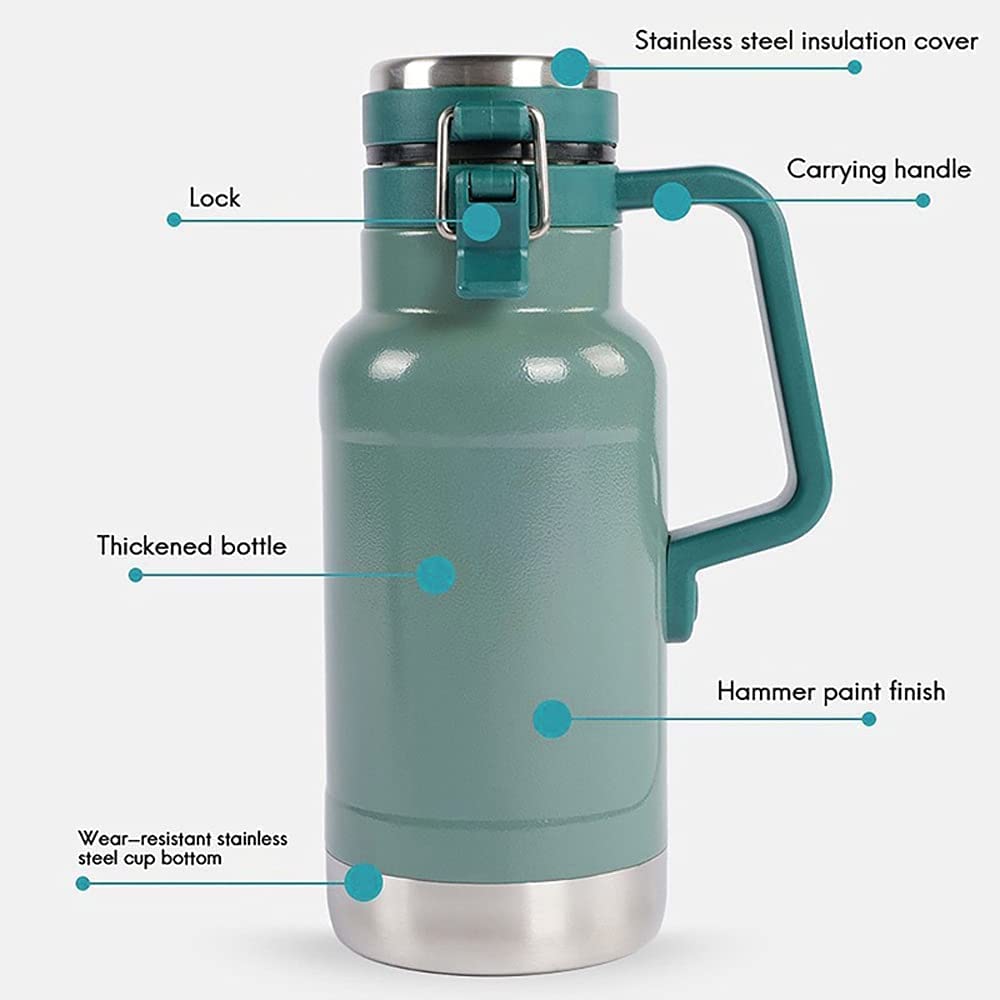 Calentador de matraces, Botella aislada al vacío Que Mantiene el líquido Caliente/frío, Termo de Boca Ancha, Alpinismo al Aire Libre, matraz de Acero Inoxidable