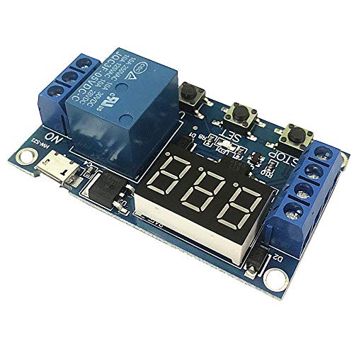 DC 5V/12V 1 Channel Relay Board Programmable Multifunctional Module Cycle Timing Circuit Switch Cycle Timer Delay Trigger/Disconnect Module