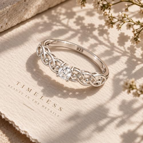 Image of KYAT 925 Sterling Silver Adjustable Ring for Women | Square Princess Cut Purple Amethyst Zircon Stone | Baguette CZ Side Stones | Valentine Gift, Birthday Gift for Girls | Free Size Ring