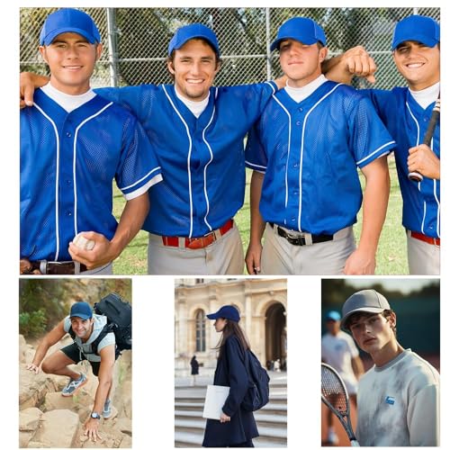Image of Wholesale 20-Pack Solid Baseball Caps - DIY, Breathable, Adjustable Fit