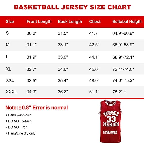 Basketball Jersey Mens Sports Shirts : #33 Fashion Basketball Jerseys For Men Gift For Basketball Fans (As1, Alpha, X_L, Regular, Regular, Red) #TOP2