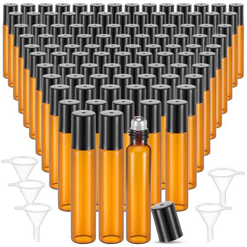 mekueeex 100 Pcs Essential Oil Roller Bottles 10ml...