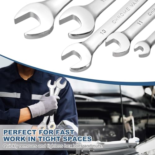 sourcing map Ratcheting Combination Wrench 27mm Metric 12 Point CR-V Steel Chromed Lengthen Double Box Open-Ended Ratchet Wrenches with 72 Tooth and 5° Swing Gear Spanner Tool for Repair - Image 3