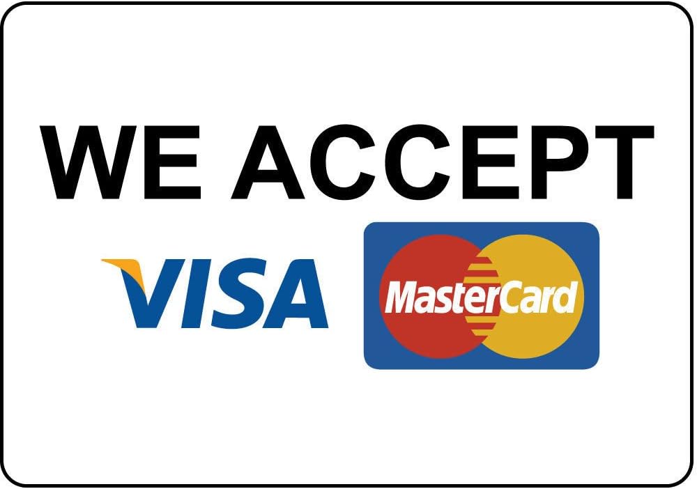 Amazon.com: We Accept Visa Mastercard Label Vinyl Decal Sticker Kit ...