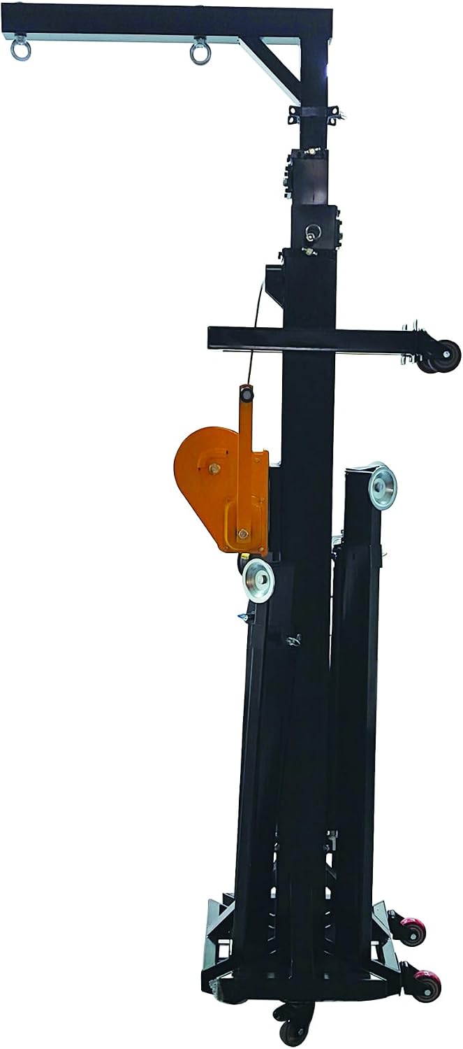TECHTONGDA Folding Line Array Speaker Stand, Crank Up Lifting Speaker Stand Heavy Duty Crank Stand with Outriggers, Adjustable Height Light Trussing Stands for Event Speaker Truss, 550 lb Capacity