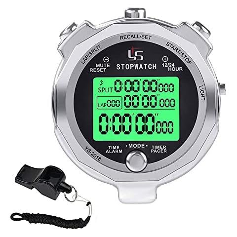 Rolilink Stopwatch,Metal Stop Watch for Sports with Backlight 100 Laps Memory Waterproof Stopwatches Timer for Sports and Competitions Cover