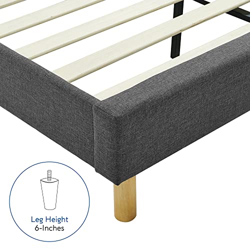 Classic Brands Saratoga Grey Upholstered Bed, Full #TOP4