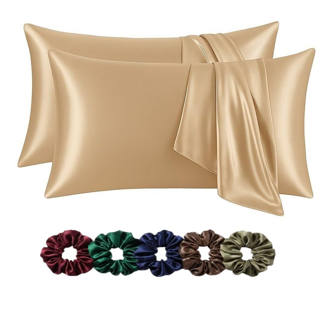 Satin Pillowcase - Hair & Skin Protection + Scrunchies -20 Satin Pillowcase - Hair & Skin Protection + Scrunchies -20