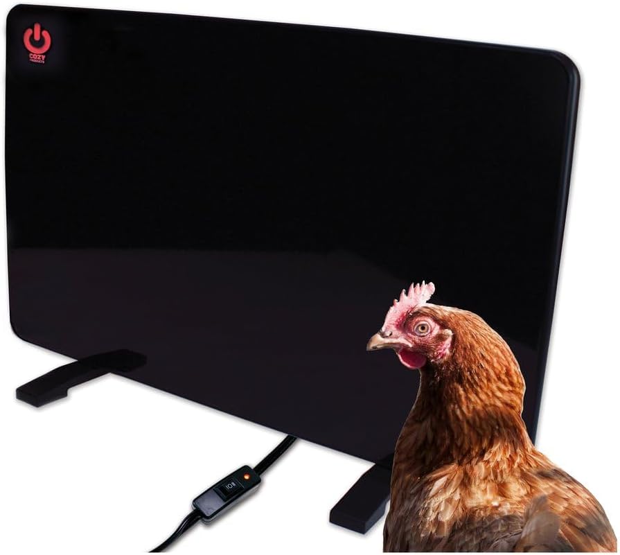 Cozy Products Cozy Coop, Chicken Coop Heater, Flat-Panel Radiant Heater with Thermal Protector, Energy-Efficient, Easy to Install, Ideal for Small Animals, 200 Watts, Black