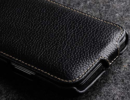 Étui coque iPhone 12 Pro Max clapet vertical cuir véritable StilGut
