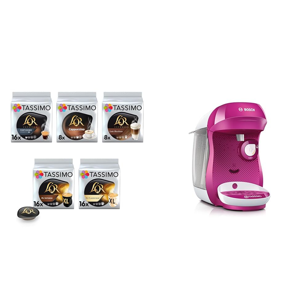 Tassimo Happy, machine à espresso, contrôle par appli, violet & blanc