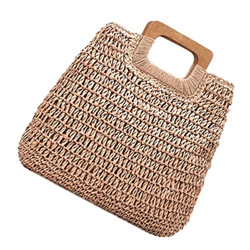 KESYOO Women Summer Beach Bag Straw Handbag Travel Tote Purse Hand Woven Straw Large Boho Bag