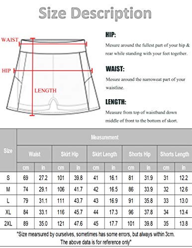 COOrun Workout Skort for Women Athletic Golf Tennis Skirt High Waist Active Skort with Short Pockets Black