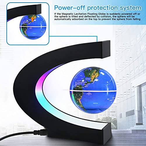 Magnetic Levitation Globe With Led Light, Cool Gadgets Floating Lamp Globe Decor, Cool Gifts For Men/Father/Husband/Boyfriend/Kids/Boss, Great Technology Graduation Gifts (Blue) #TOP3
