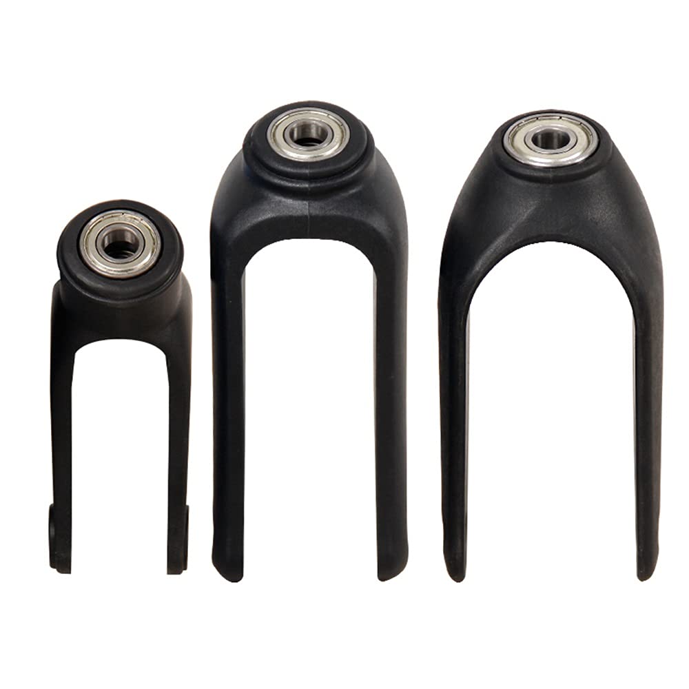 2 ruedas de repuesto para andadores en silla de ruedas, ruedas delanteras con horquillas delanteras, con rodamientos de 5/16 pulgadas, con ruedas negras macizas. (Tamaño: 6 pulgadas)