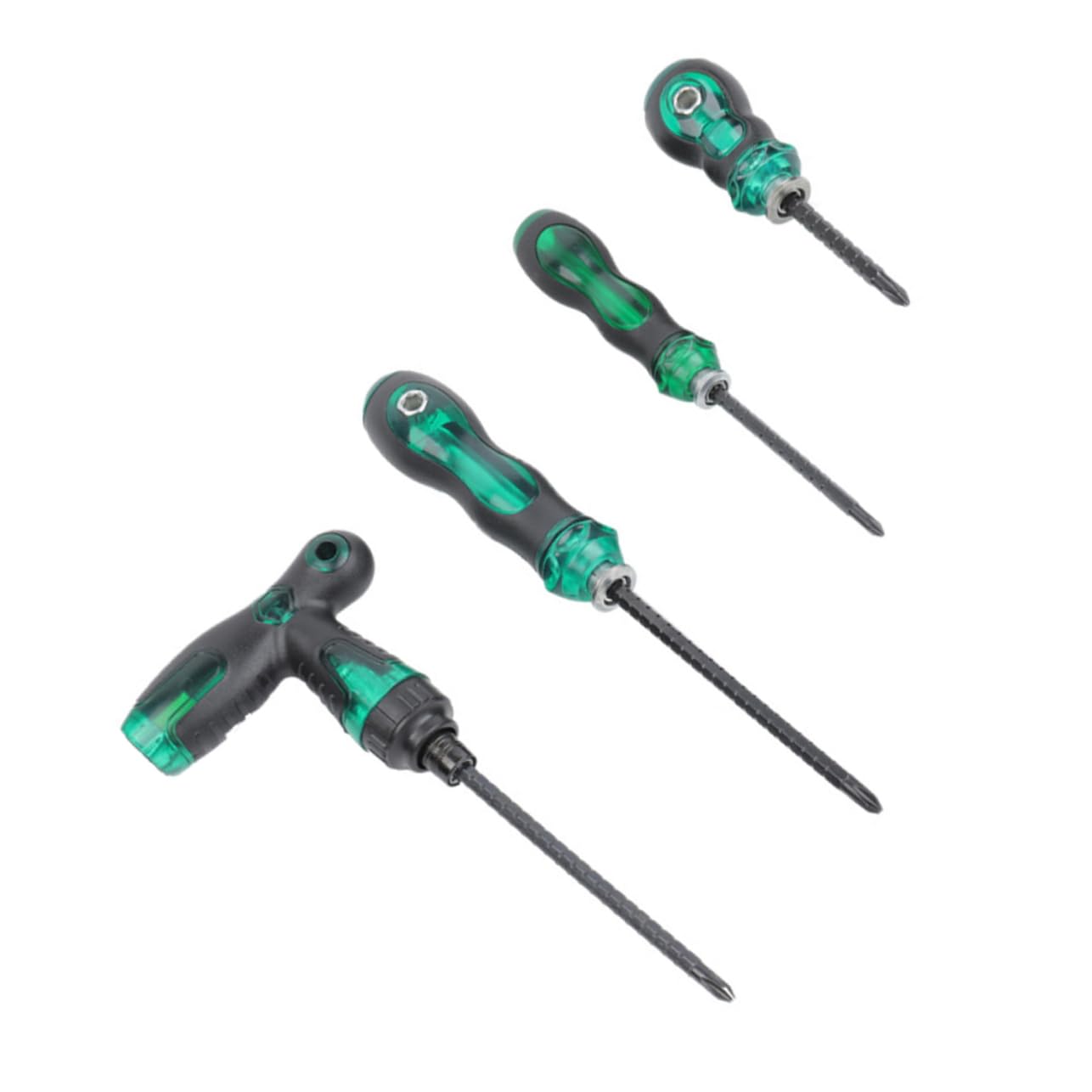 2 Set Cacciavite Esagonale Cricchetto Telescopico Testa Piatta Chiave Cacciavite 2 in 1 Forniture Di Cacciaviti A Taglio 45# Acciaio Nero 4 Pezzi*2