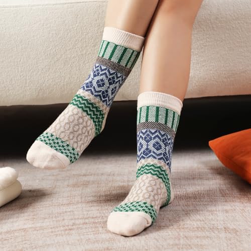 Image of Premillow Wool Socks for Women - Womens Wool Socks Winter Sock for Women Men Warm Thick Knit Soft Vintage Casual Crew Sock