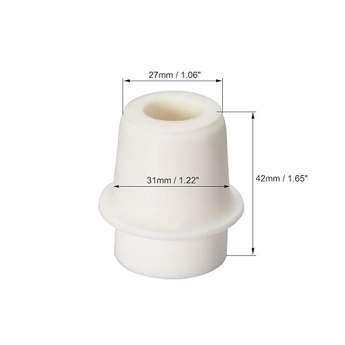 Miniatura 2 de uxcell Tapones de tapón de silicona perforados beige de 1.063-1.220 in para tapón de tubo de ensayo de frasco 2pcs