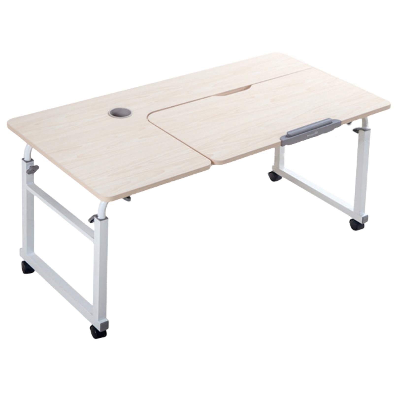 SXZenSpace Adjustable Over Bed Desk with Wheels Mobile Table for Laptop & Study Overbed Height Rolling Bedside Computer Comfort Convenience