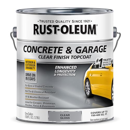 Rust-Oleum 320202 Concrete & Garage Clear Finish Topcoat, Gallon, Gloss Clear
