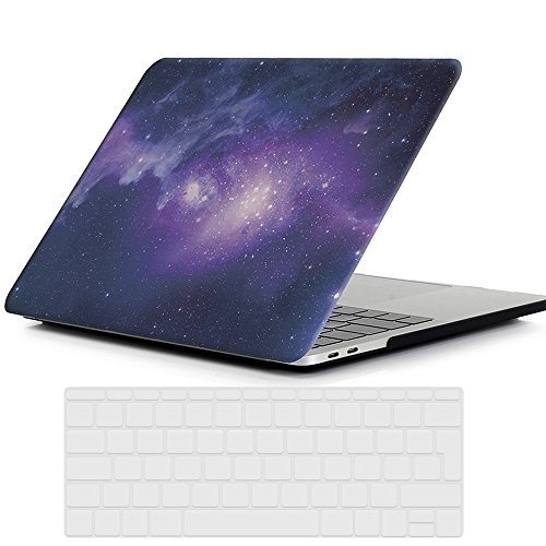 RYGOU Macbook Pro 13 2016 Case, Galaxy Pattern Hard Shell mit EU Layout Clear Keyboard Protector für Macbook Pro 13 Zoll ohne Touch Bar & Touch ID Modell A1708 (Freigegeben im Okt 2016)