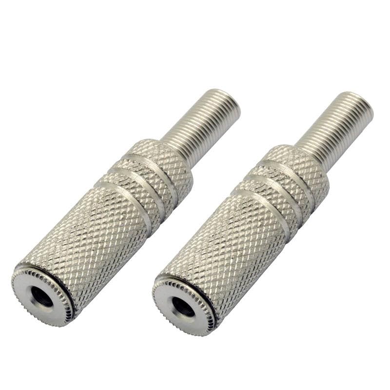 100pcs/lot Jack 3.5mm 3 Poles Stereo Female Connector Nickel Plated Inline 3.5mm Stereo Jack Socket W/Spring Wire Connector