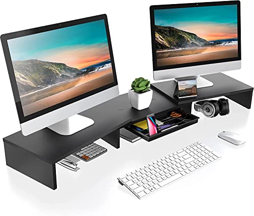 Dual Monitor Arm Voll Verstellbar – Für 2 Bildschirme Bis 32 Zoll (81 Cm), VESA 75/100, C-Klemme, Kabelmanagement