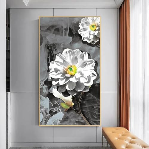 Tableau fleurs blanches décoration murale moderne affiche grand format pour maison - 2